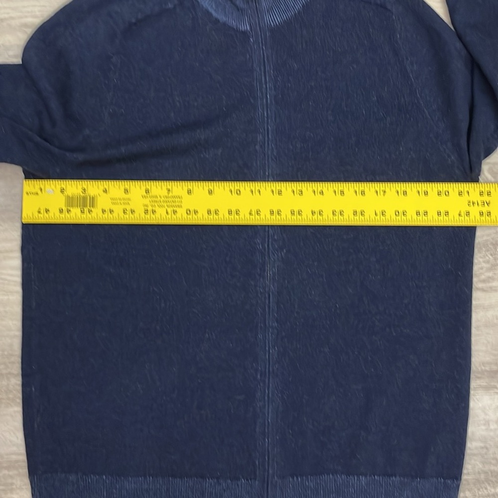 Brooks Brothers Navy 100% Extra Fine Merino Wool Zip Front Men's Cardigan Large - Picture 9 of 12